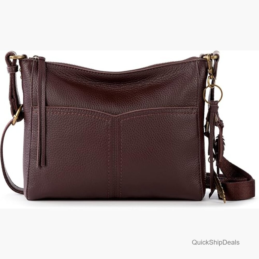 Leather Crossbody Bag with Zipper for Everyday Travel